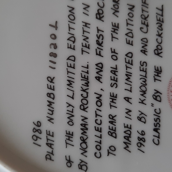 Authentic 1986 Norman Rockwell's "The Professor" Collector's Plate - Picture 4 of 7